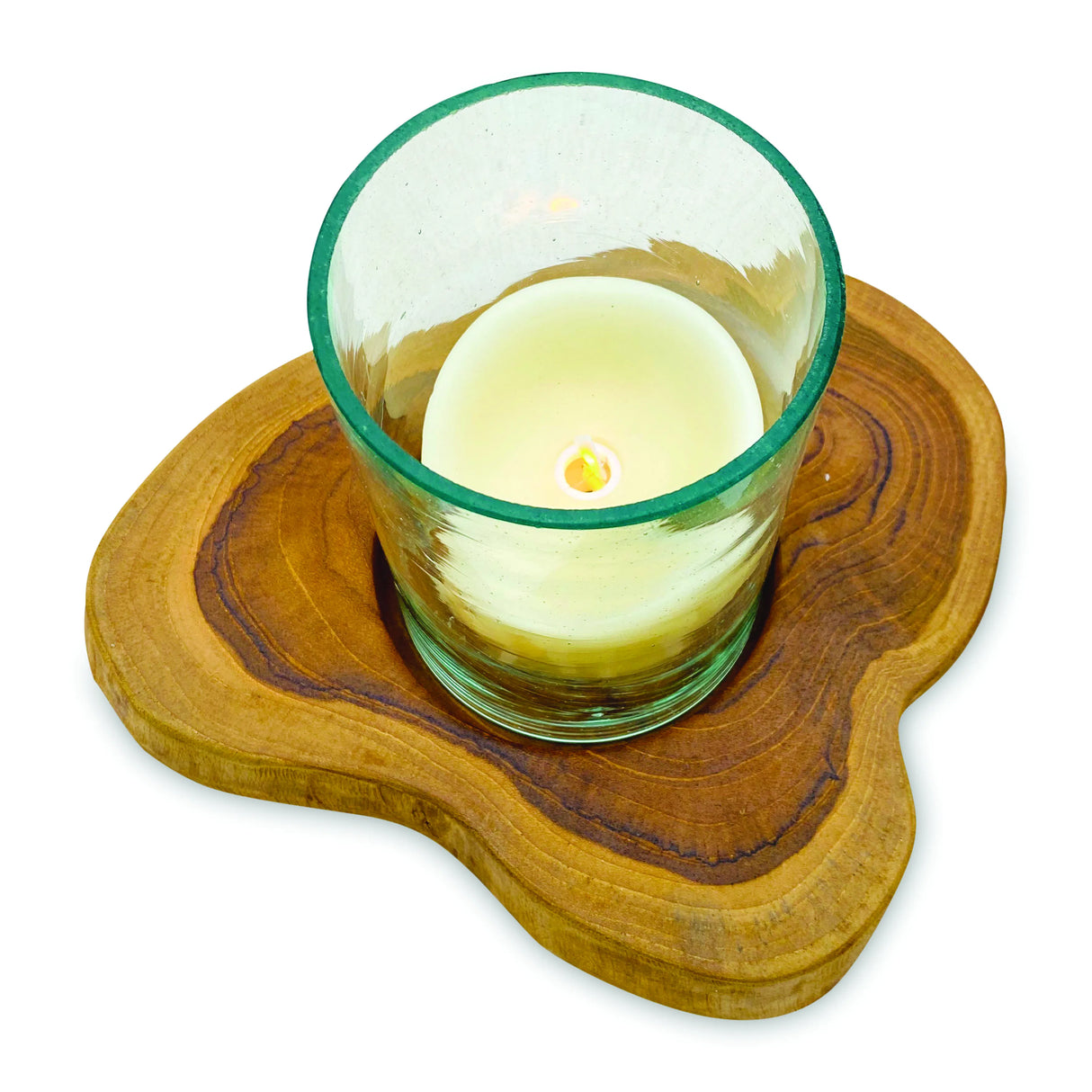 Root Natural Table Candle Lantern With Glass