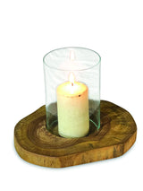 Root Natural Table Candle Lantern With Glass