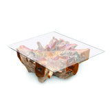Root Square Lombok Coffee Table With 90x90cm Glass