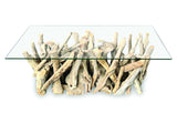 Driftwood Rectangle Coffee Table With 120 X 60cm Glass