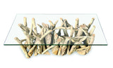 Driftwood Rectangle Coffee Table With 120 X 60cm Glass