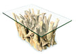 Driftwood Rectangle Coffee Table With 100x70cm Glass