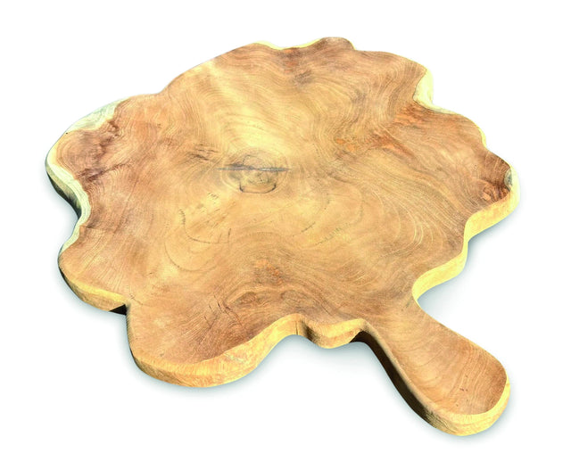 Rustic Solid Teak Chopping Board With Handle 40x49cm (Approx)