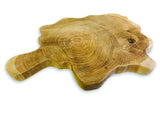 Rustic Solid Teak Chopping Board With Handle 40x49cm (Approx)