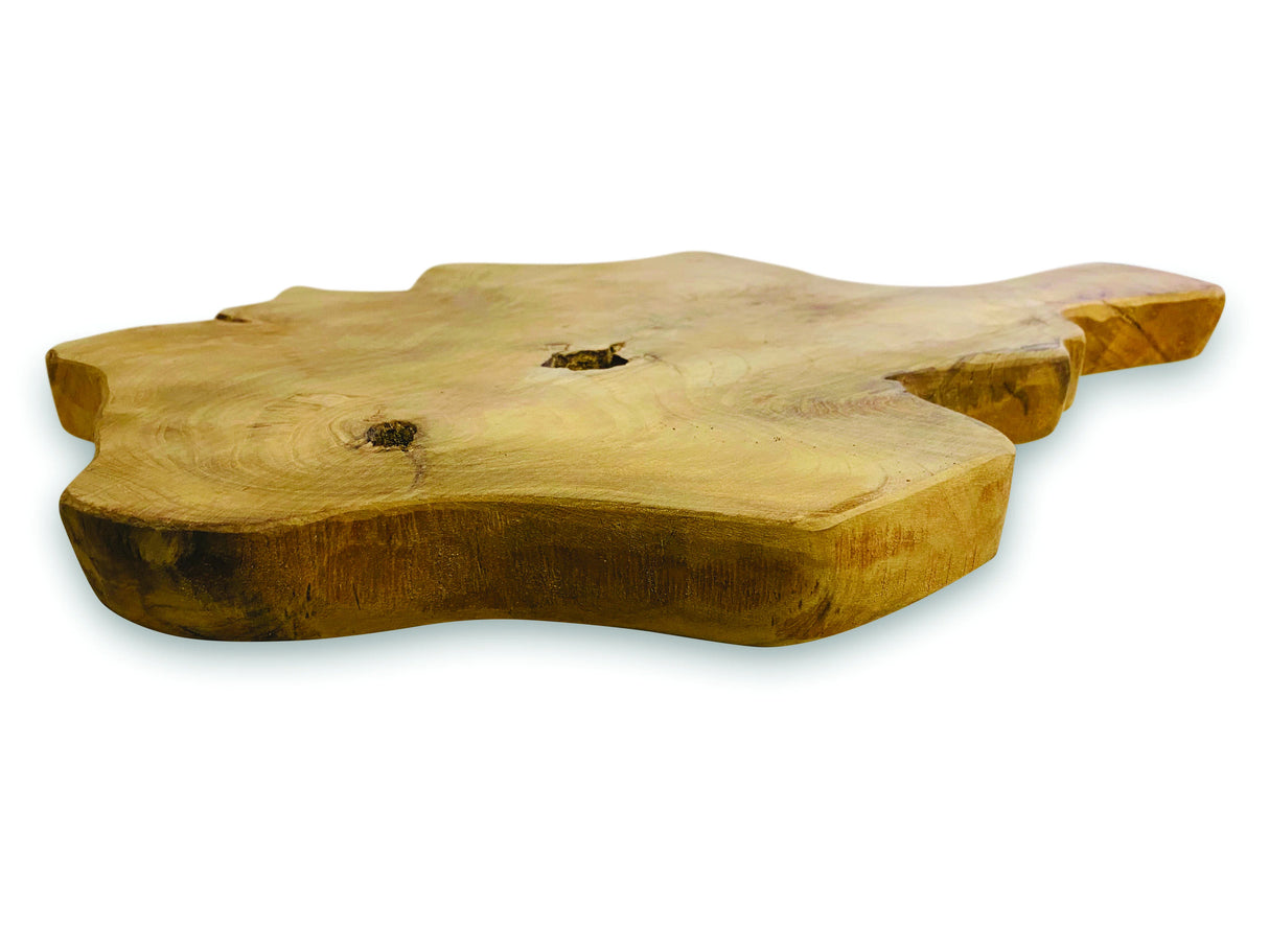 Rustic Solid Teak Chopping Board With Handle 40x49cm (Approx)