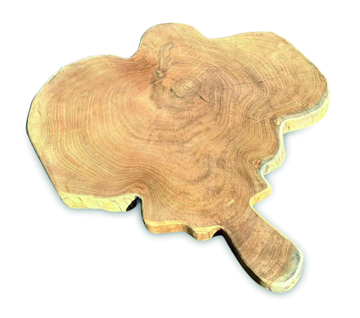 Rustic Solid Teak Chopping Board With Handle 40x49cm (Approx)