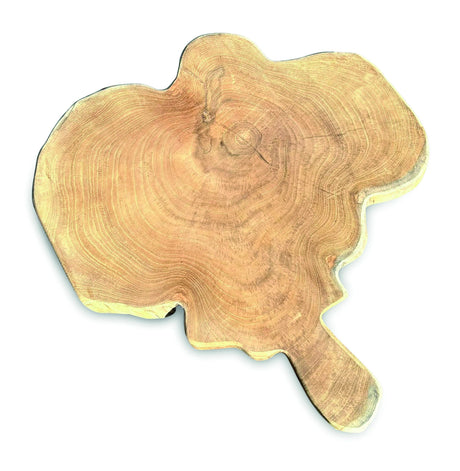 Rustic Solid Teak Chopping Board With Handle 40x49cm (Approx)