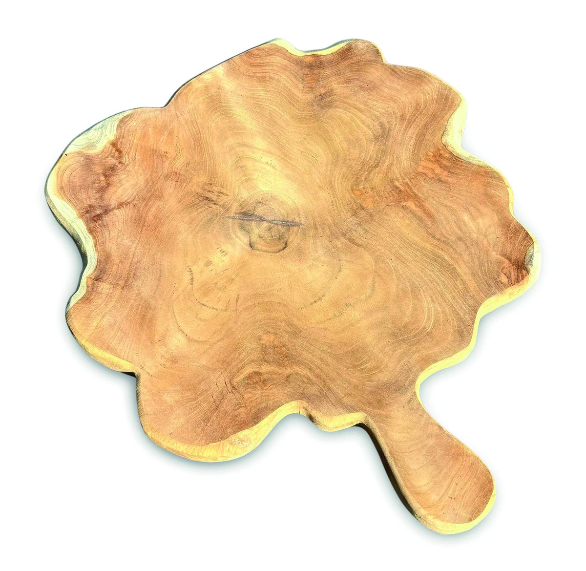 Rustic Solid Teak Chopping Board With Handle 40x49cm (Approx)
