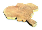 Rustic Solid Teak Chopping Board With Handle 40x49cm (Approx)