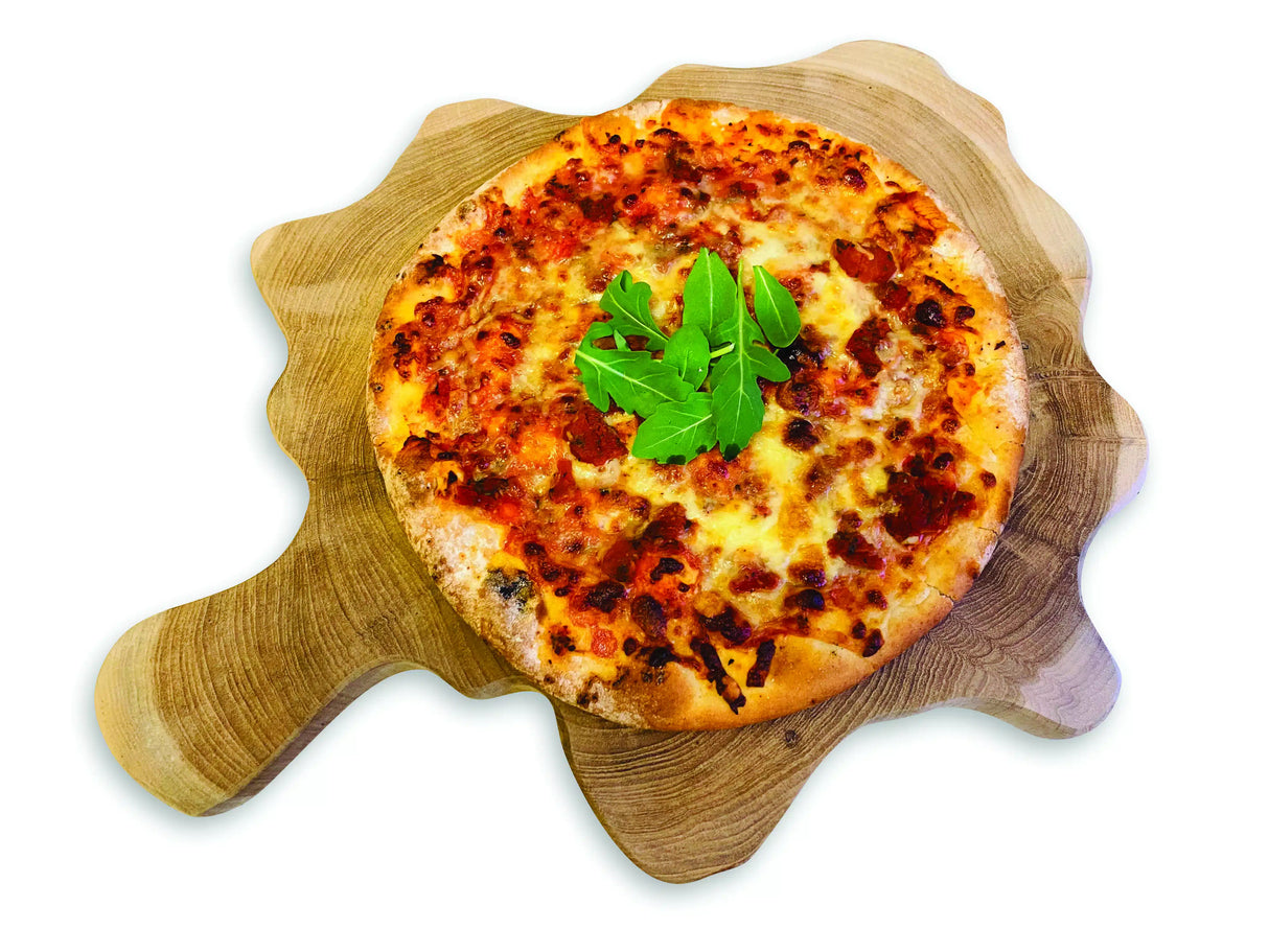 Rustic Solid Teak Chopping Board With Handle 40x49cm (Approx)