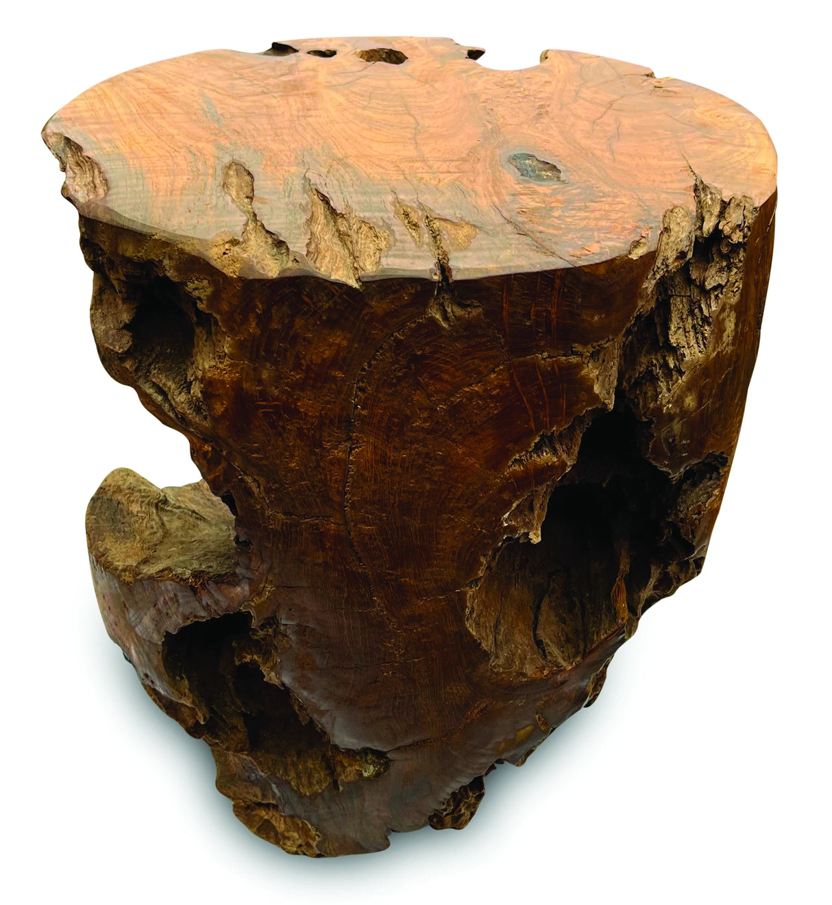 Teak Round Solid Block Coffee Table 50x50cm