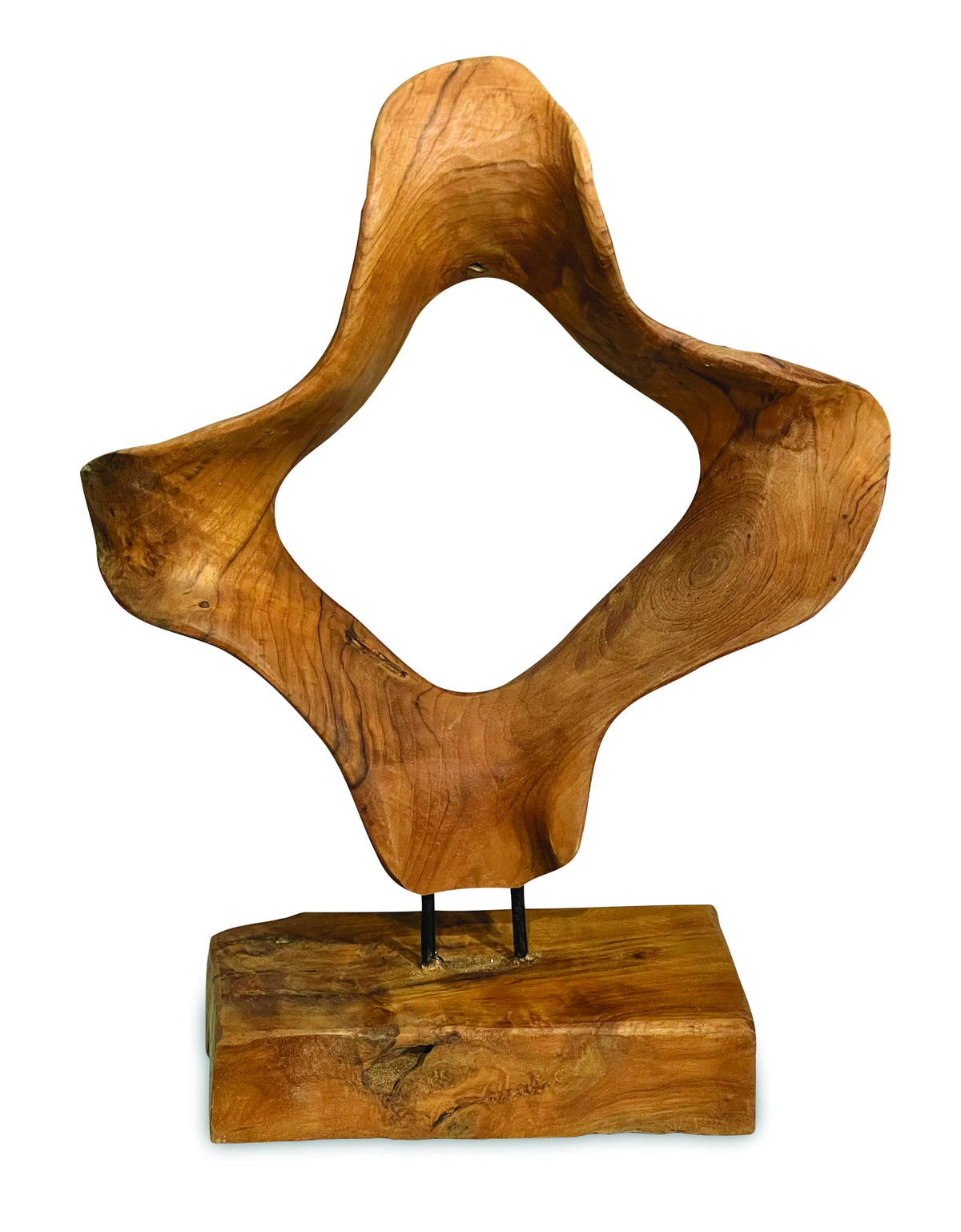 Teak Hoop Sculpture