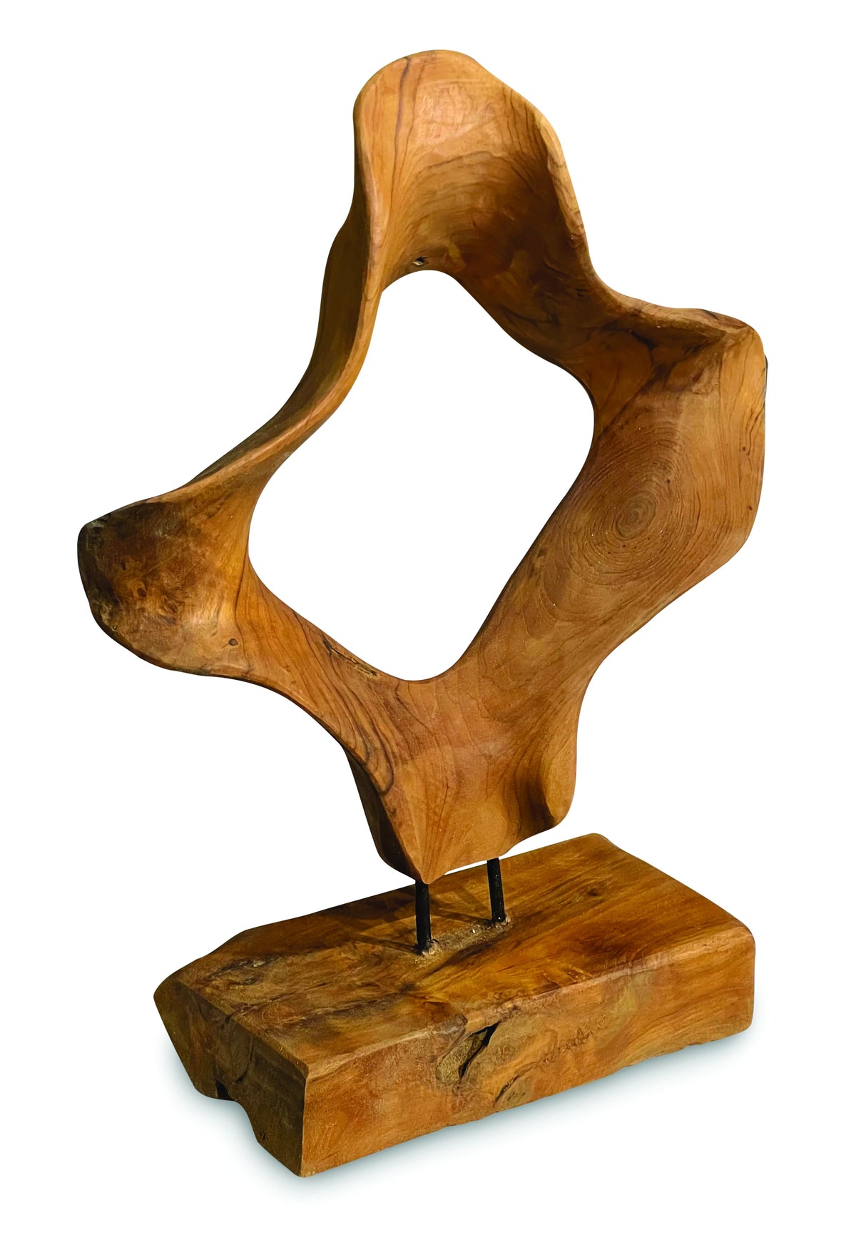 Teak Hoop Sculpture