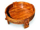 Teak Seed Grinder Table Large 70cm