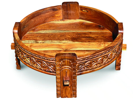 Teak Seed Grinder Table Large 70cm