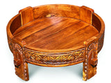 Teak Seed Grinder Table Large 70cm