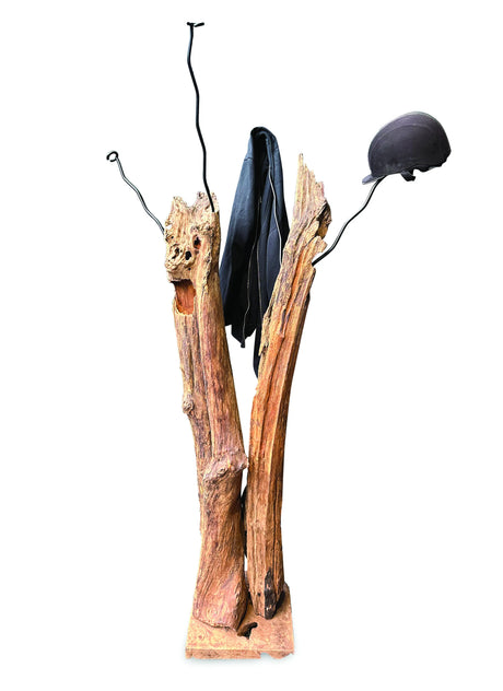 Driftwood Double Sculpture Coat Stand