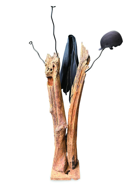 Driftwood Double Sculpture Coat Stand