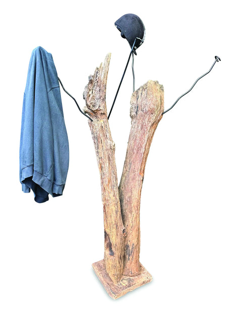 Driftwood Double Sculpture Coat Stand
