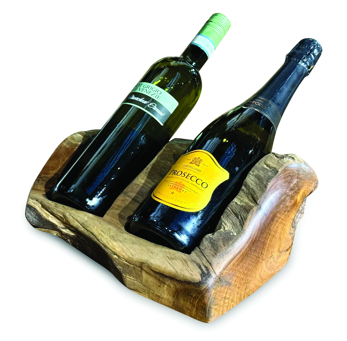 Driftwood Wine Holder Double
