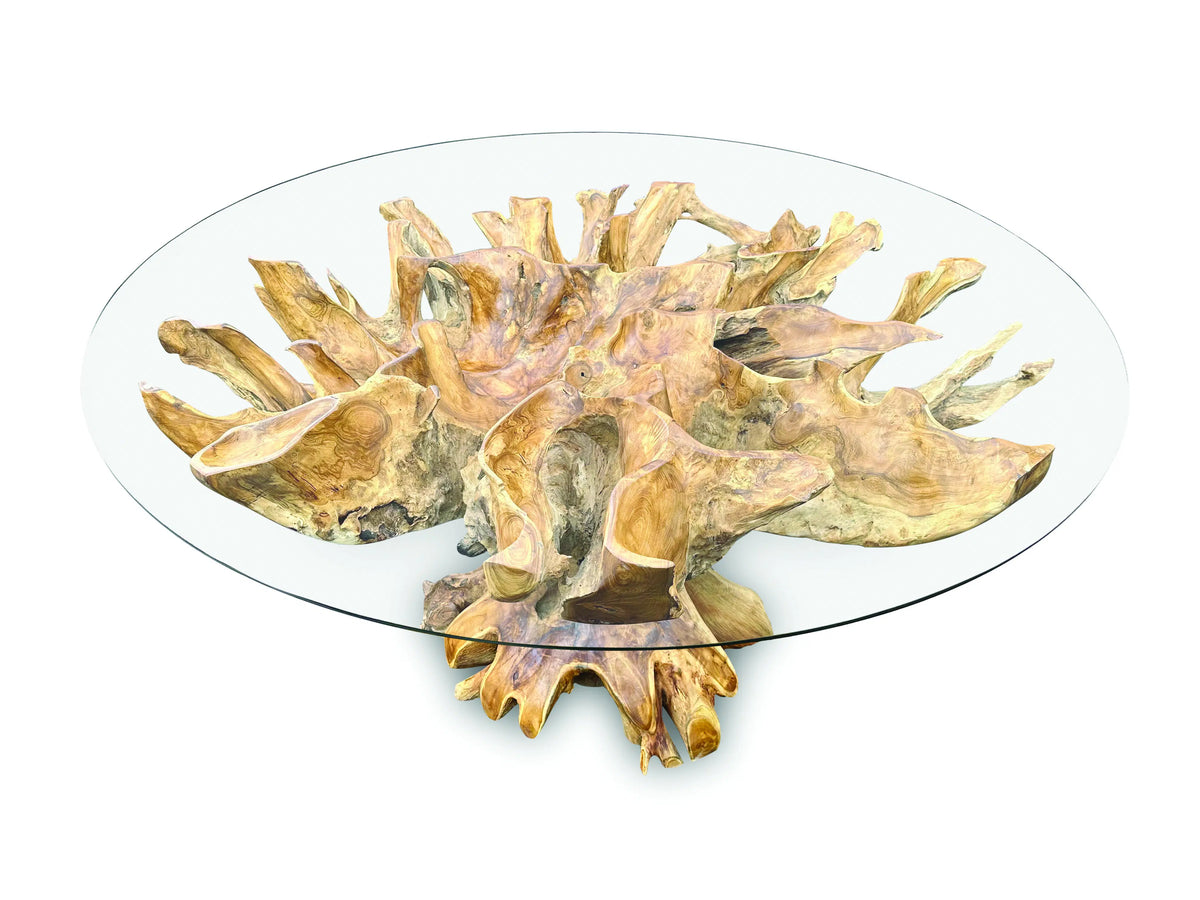 Lombok Round Dining Table With Glass 180cm