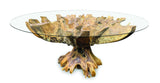 Lombok Round Dining Table With Glass 180cm