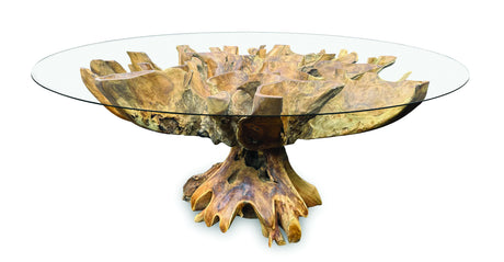 Lombok Round Dining Table With Glass 180cm