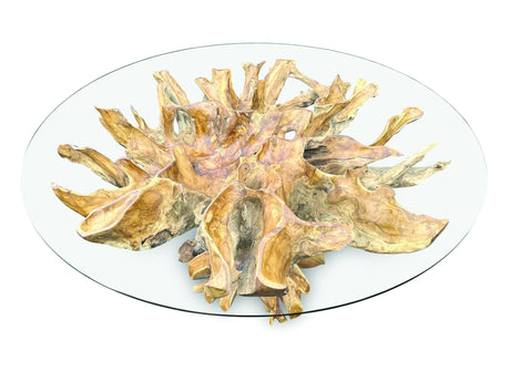 Lombok Round Dining Table With Glass 180cm