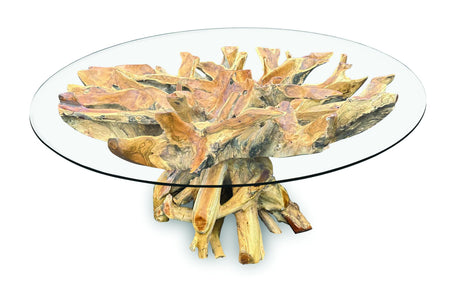 Lombok Round Dining Table With Glass 180cm