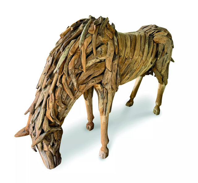 Teak Root Grazing Horse