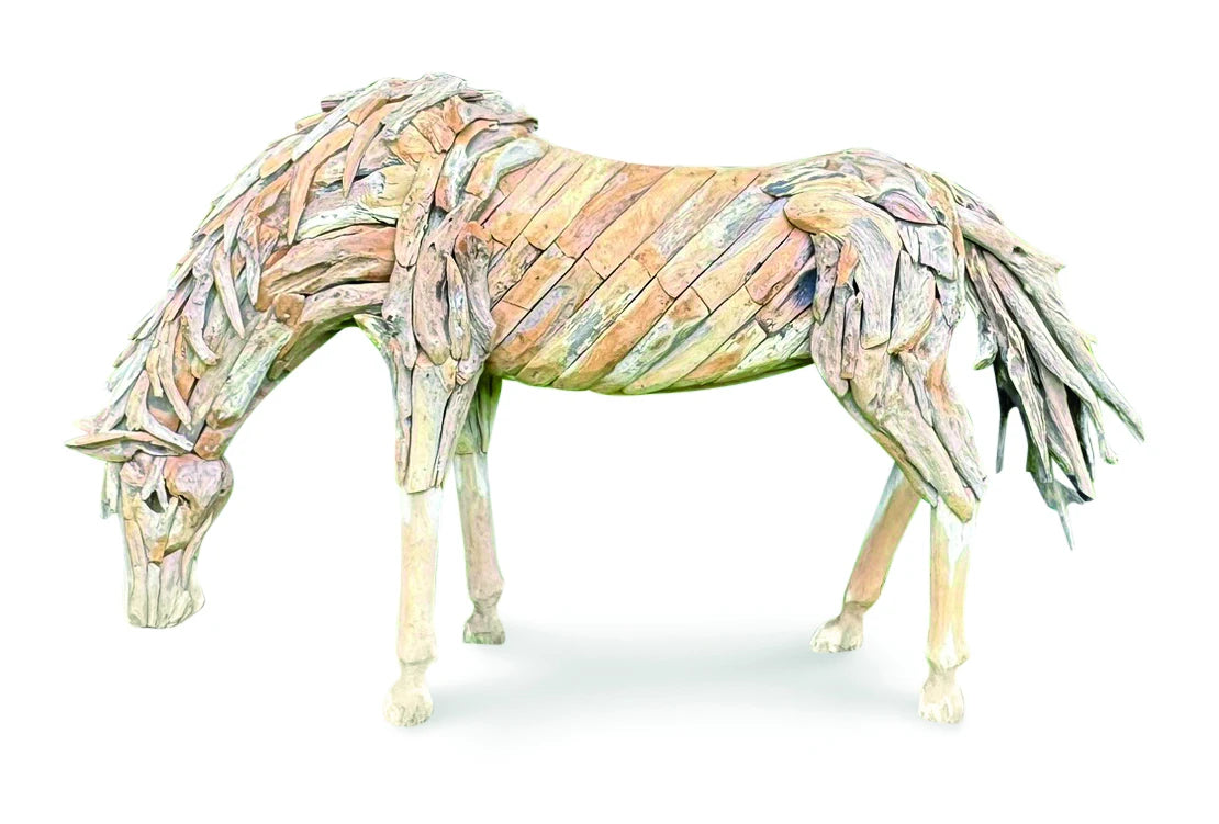 Teak Root Grazing Horse