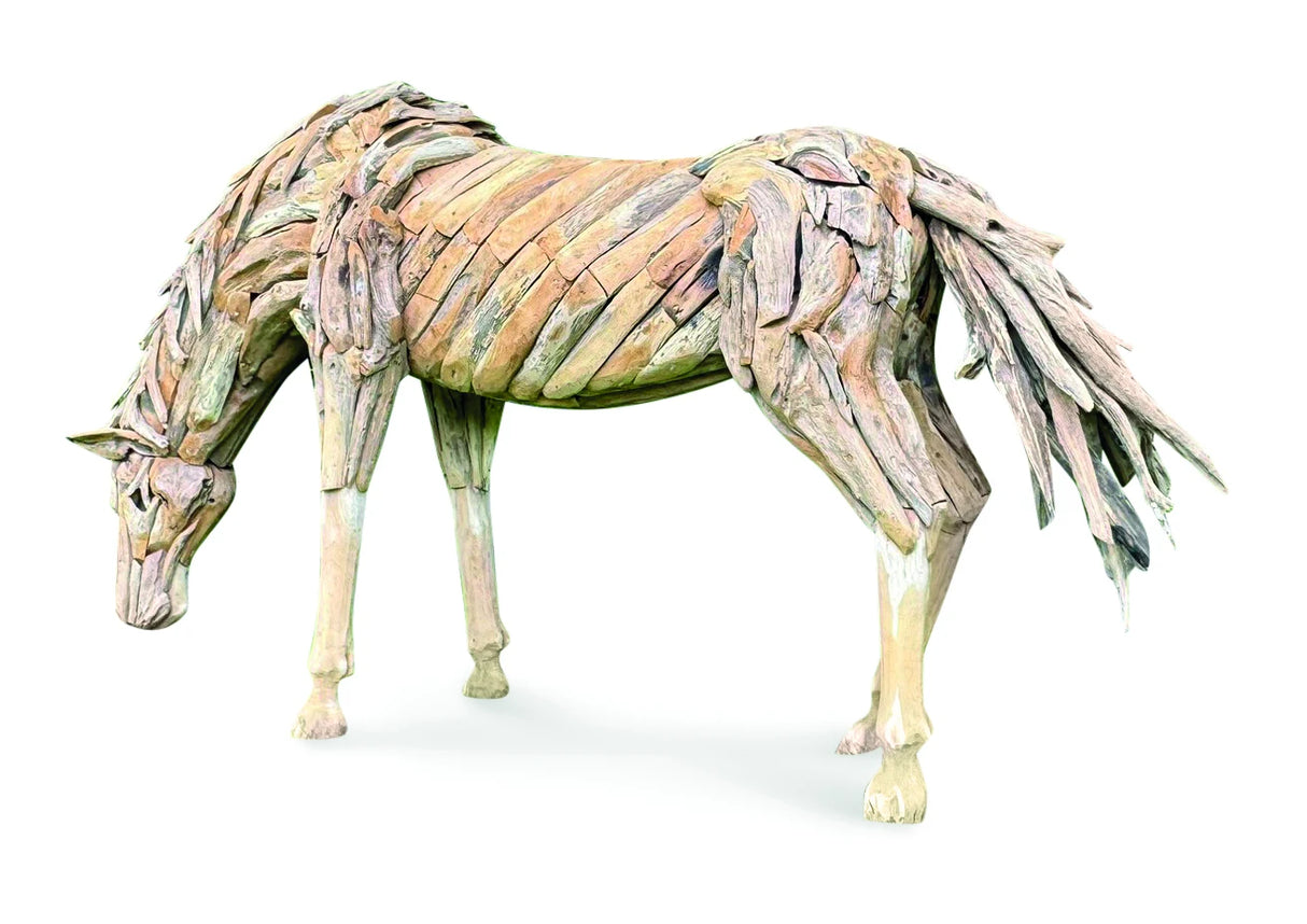 Teak Root Grazing Horse