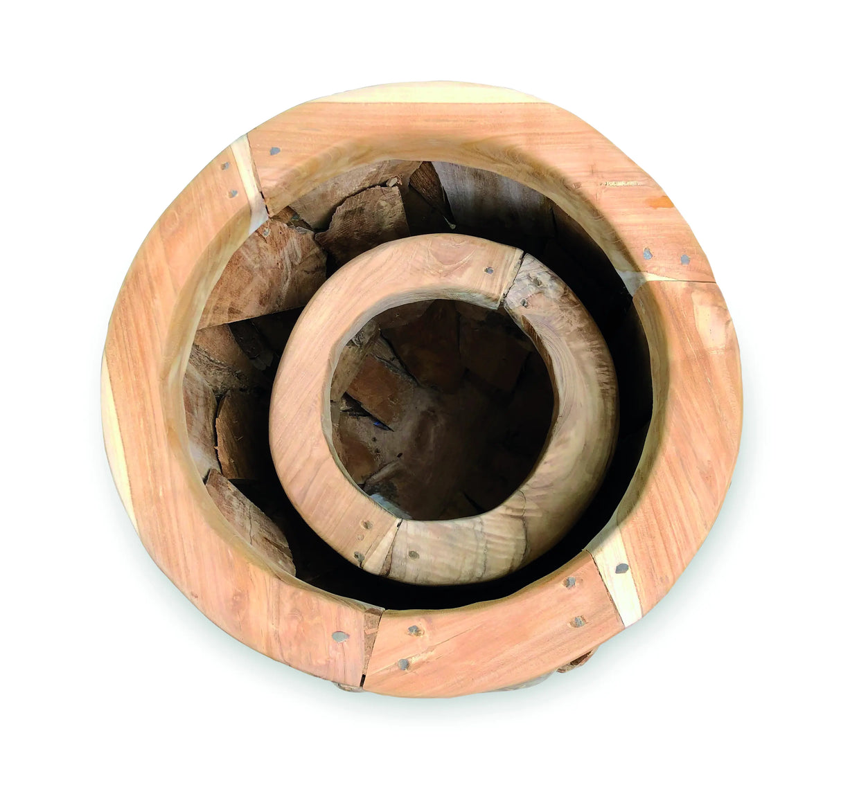 Teak Root Garden Planter Pots Set of 2