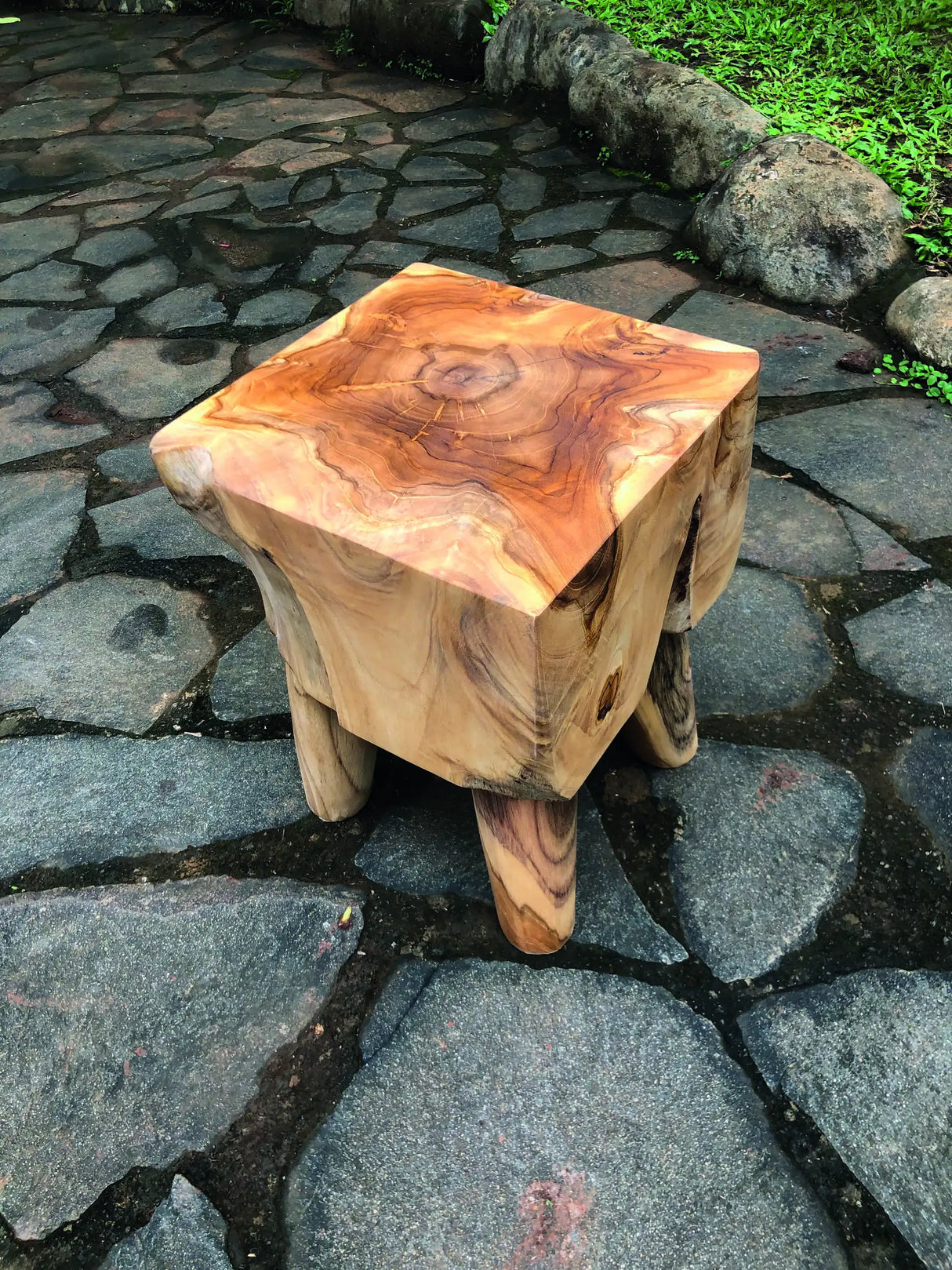 Solid Teak Square Lamp Table 4 Legs