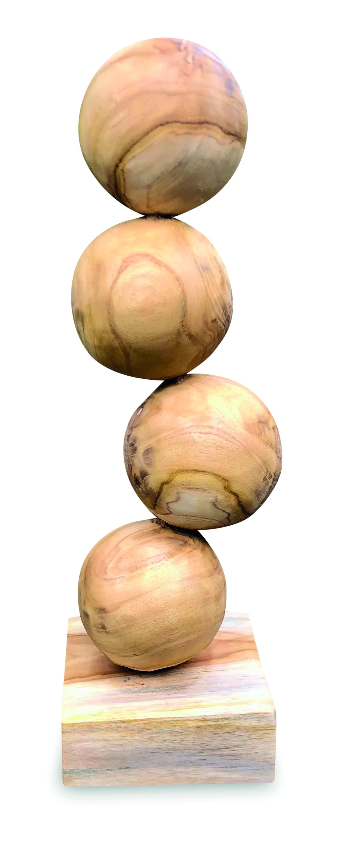 Teak 4 Ball Sculpture 45cm