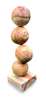 Teak 4 Ball Sculpture 45cm