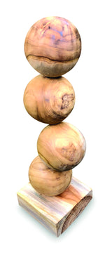 Teak 4 Ball Sculpture 45cm