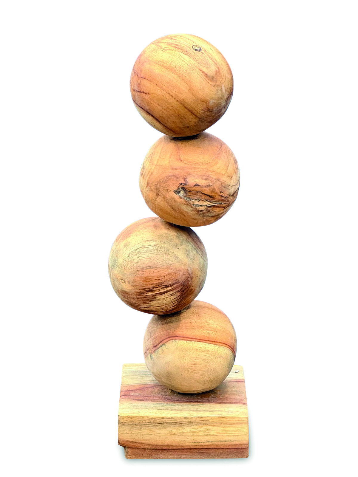 Teak 4 Ball Sculpture 45cm