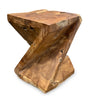 Solid Teak Z Twist Stool 40cm