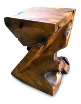 Solid Teak Z Twist Stool 40cm