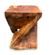 Solid Teak Z Twist Stool 40cm