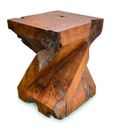 Solid Teak Z Twist Stool 40cm