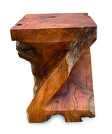 Solid Teak Z Twist Stool 40cm