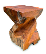 Solid Teak Z Twist Stool 40cm