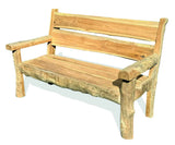 Rustic Solid Teak Chunky Garden Bench 170cm