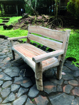 Rustic Solid Teak Chunky Garden Bench 170cm