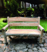 Rustic Solid Teak Chunky Garden Bench 170cm