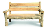 Rustic Solid Teak Chunky Garden Bench 170cm