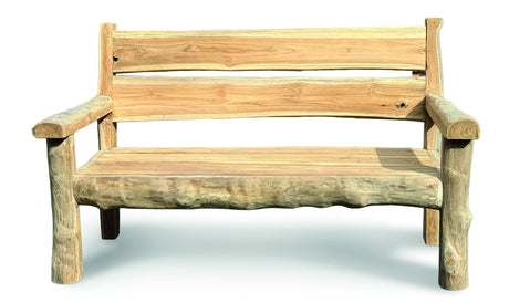 Rustic Solid Teak Chunky Garden Bench 170cm