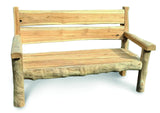 Rustic Solid Teak Chunky Garden Bench 170cm
